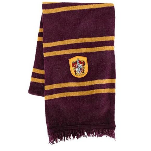 NEW Harry Potter Gryffindor Striped Fringe Lambs Wool Scarf - Picture 1 of 1